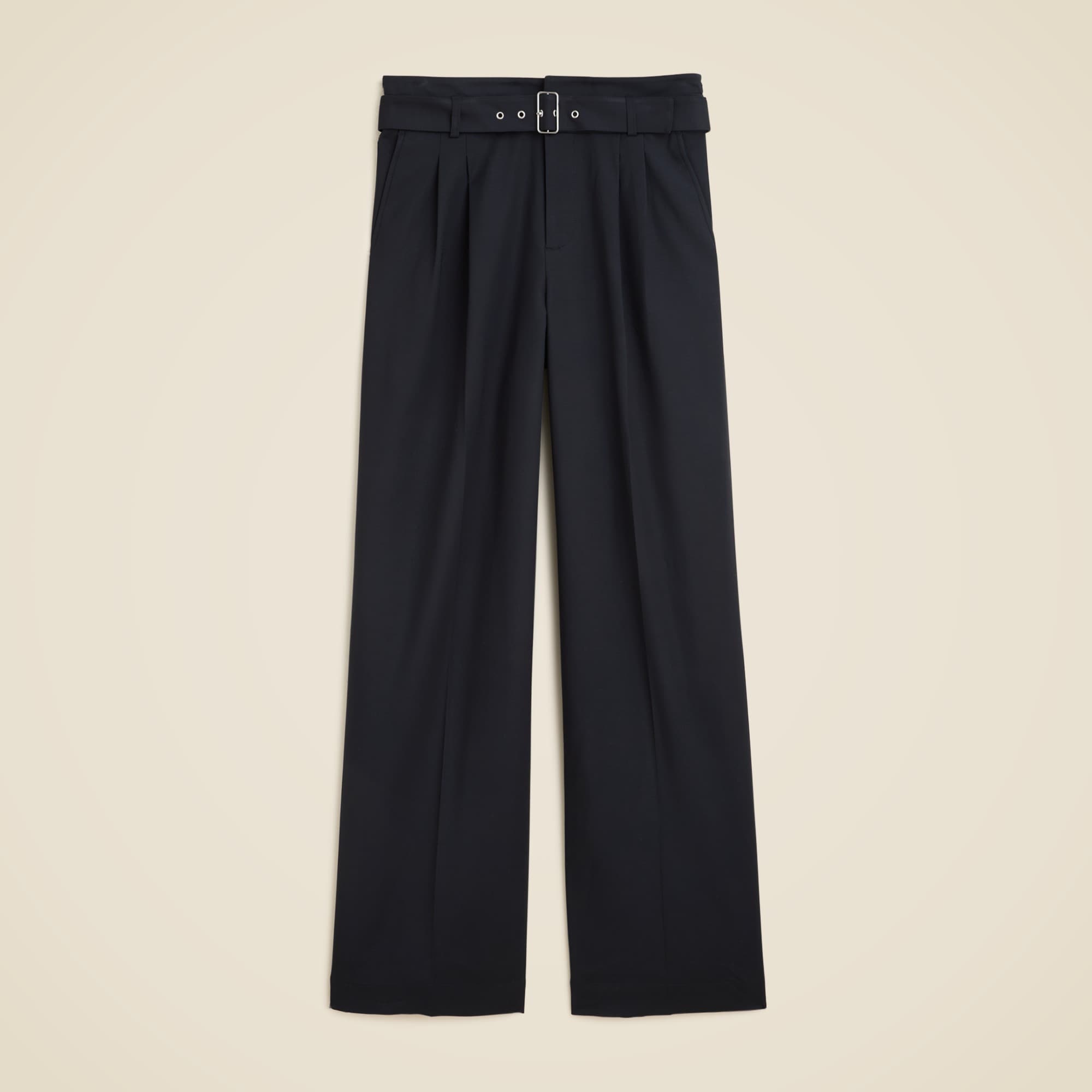 womens Belted wide-leg trouser in city twill