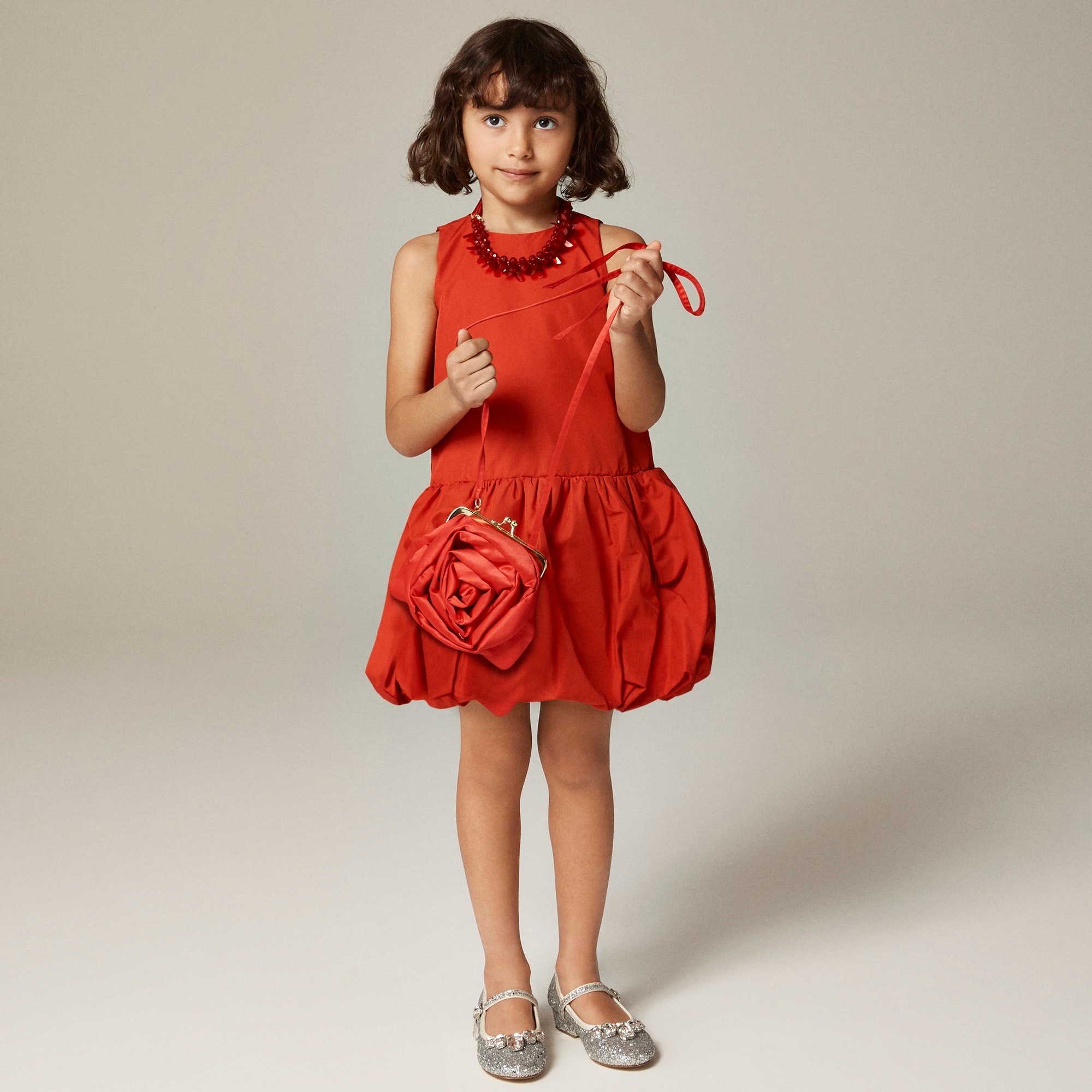 girls Girls' drop-waist bubble dress in taffeta