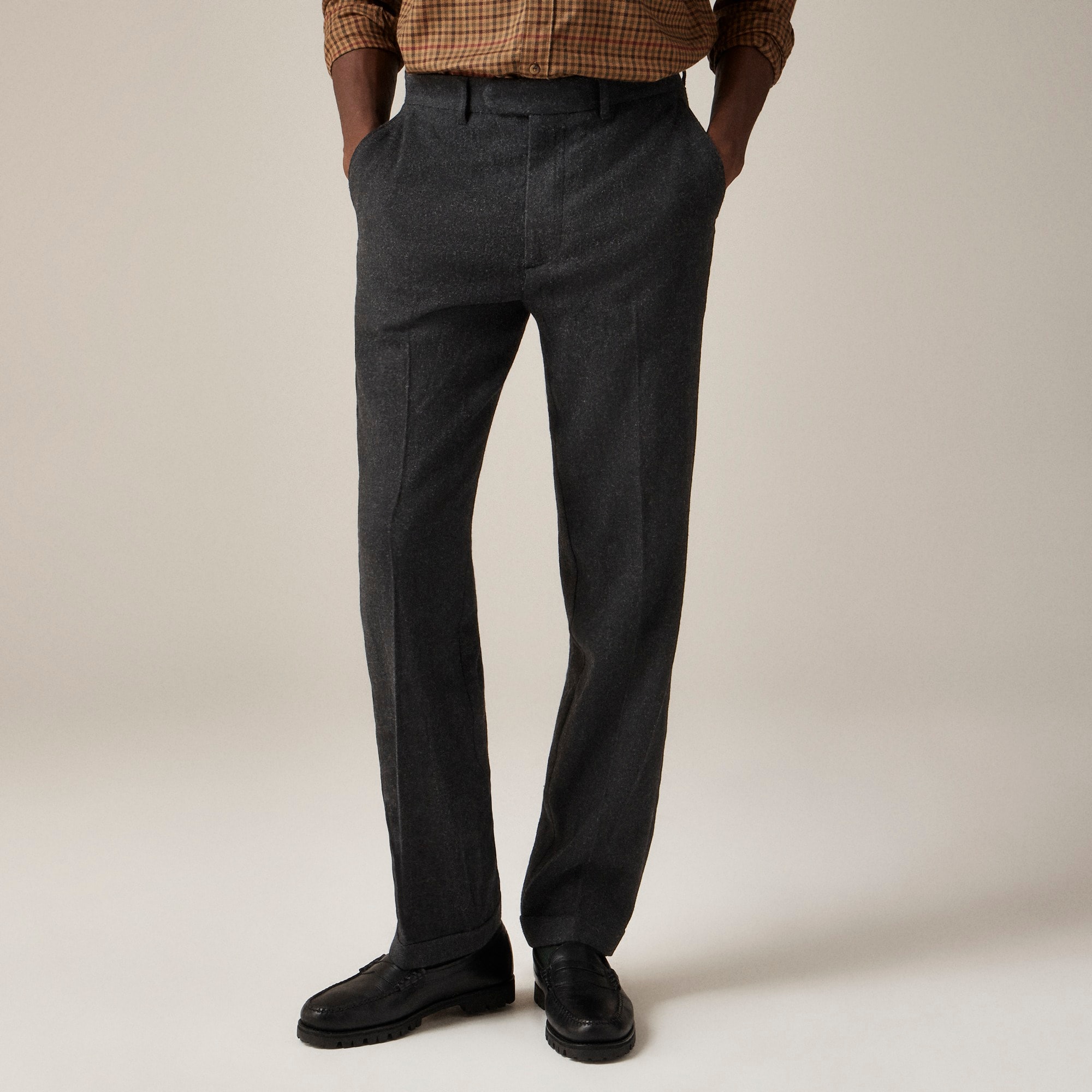 mens Classic creased trouser in Japanese wool blend