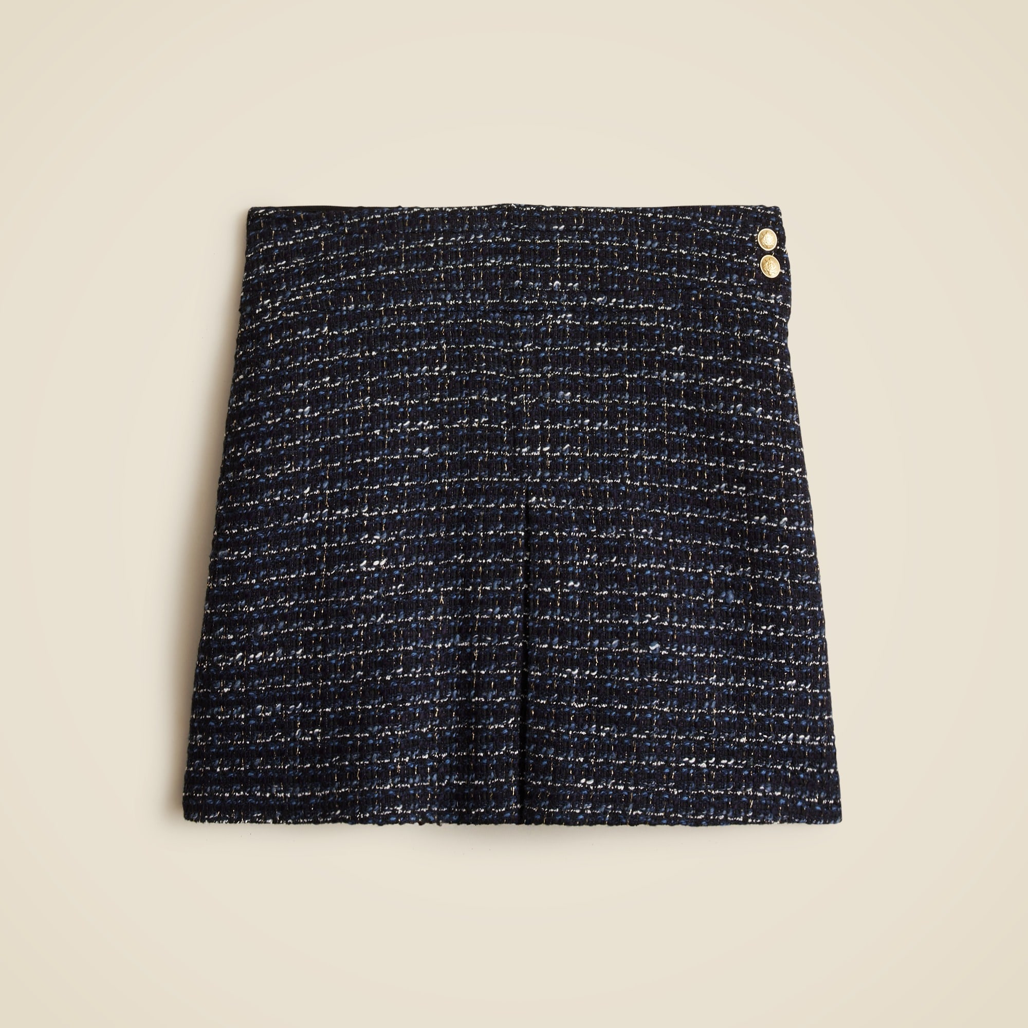 womens Collection center-pleat mini skirt in tweed