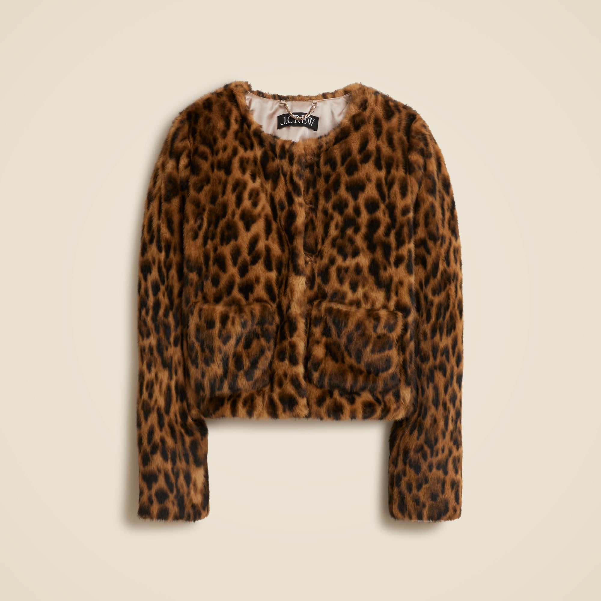 womens Faux-fur lady jacket in leopard print