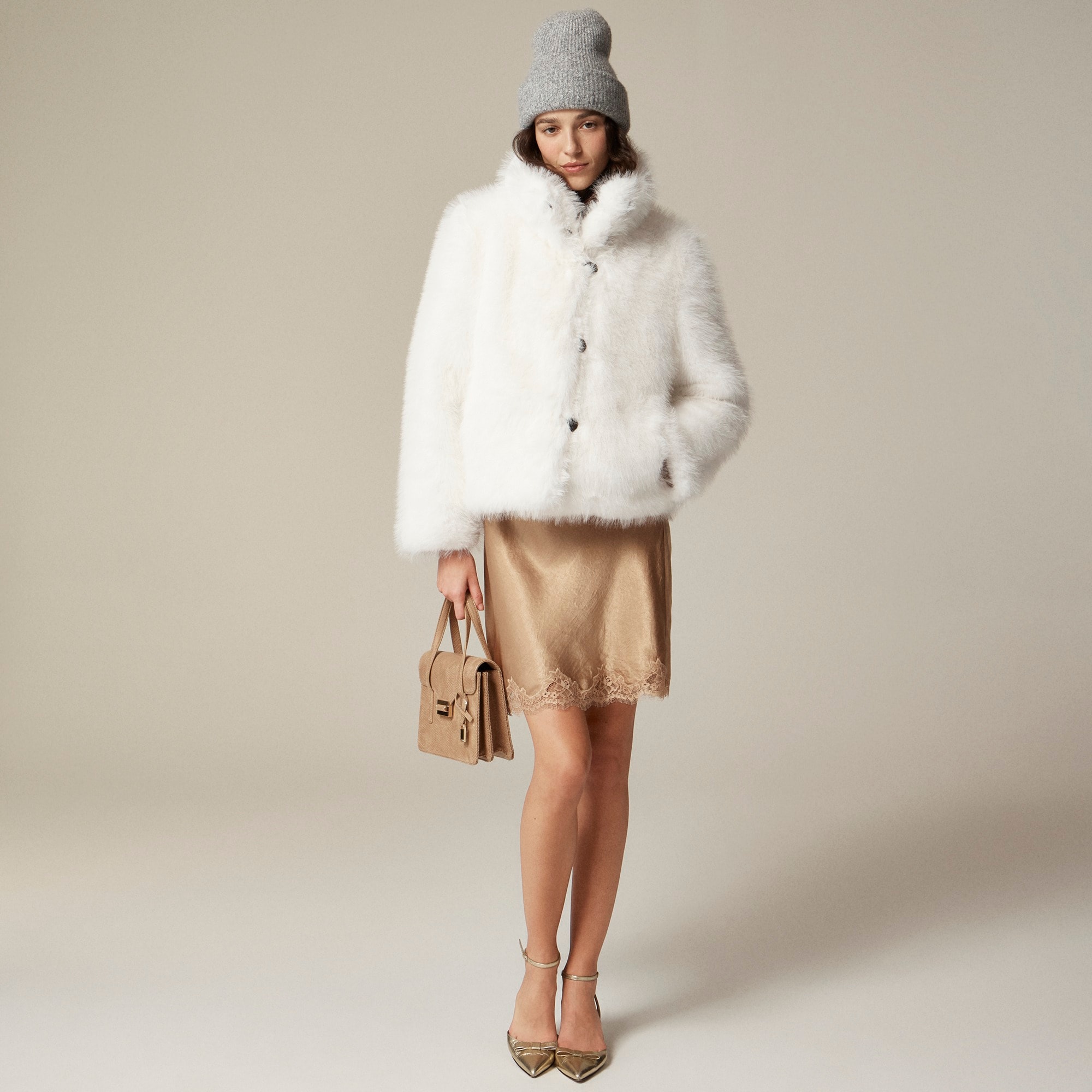 womens Collection faux-fur jacket