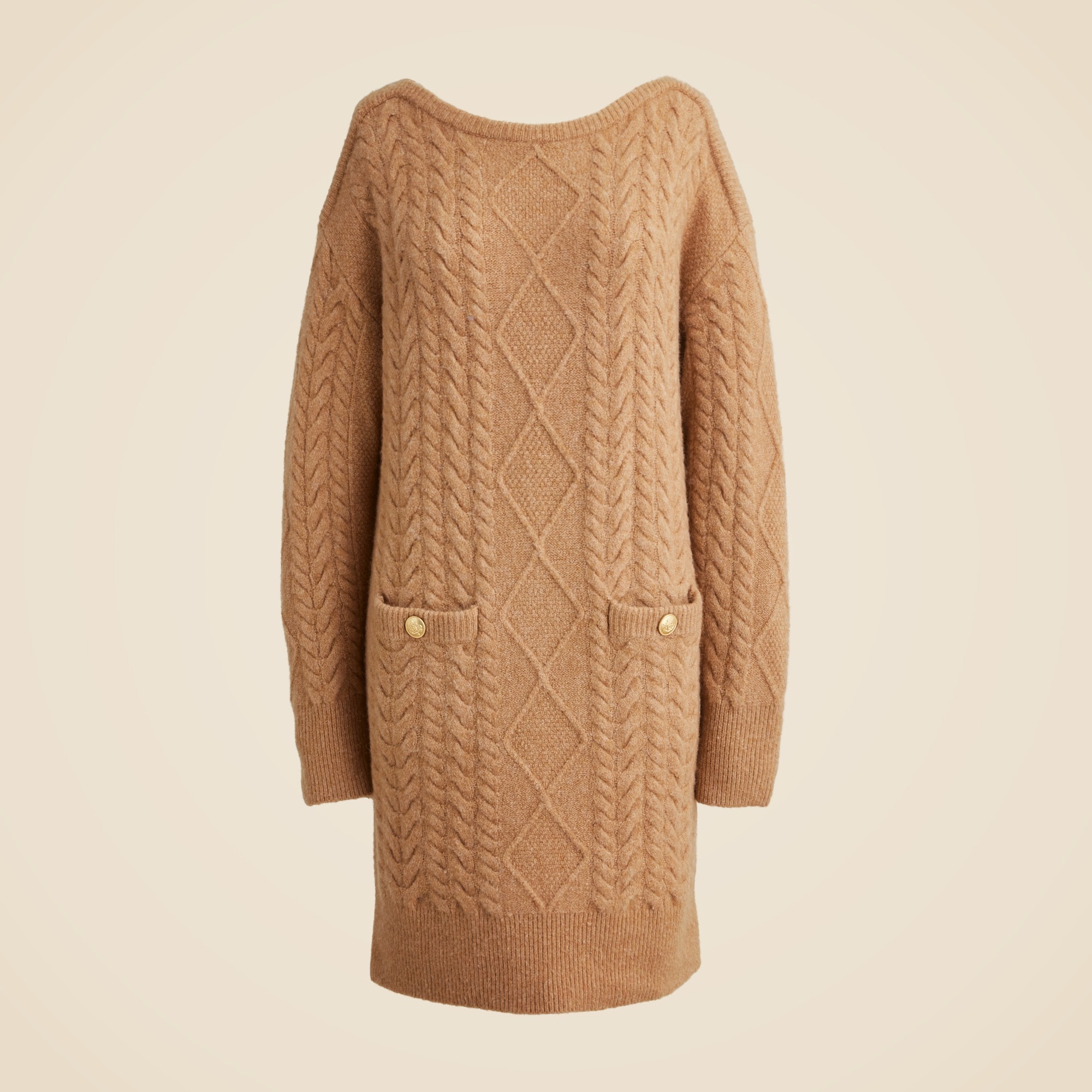 womens Relaxed cable-knit sweater dress