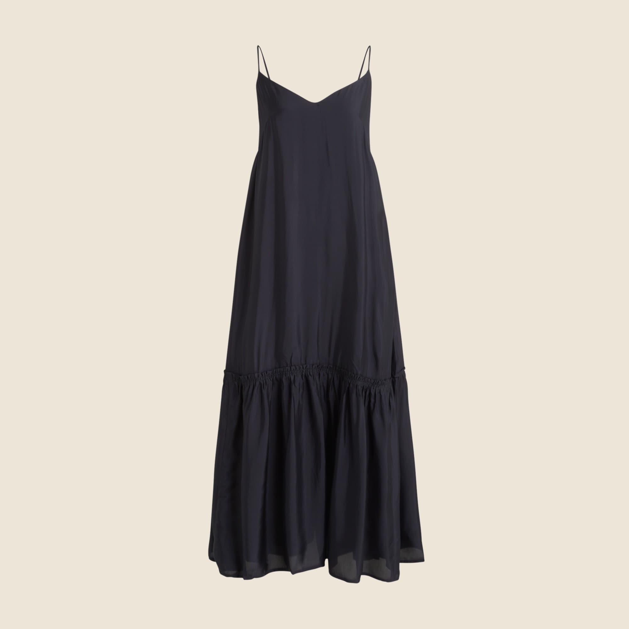 womens Tiered drapey viscose twill dress