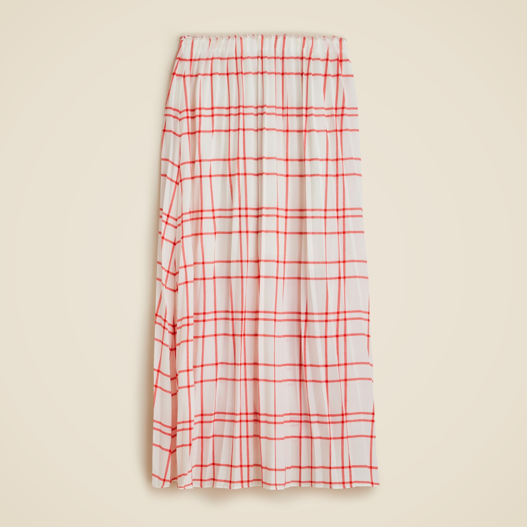  Pleated maxi skirt in plaid drapey georgette