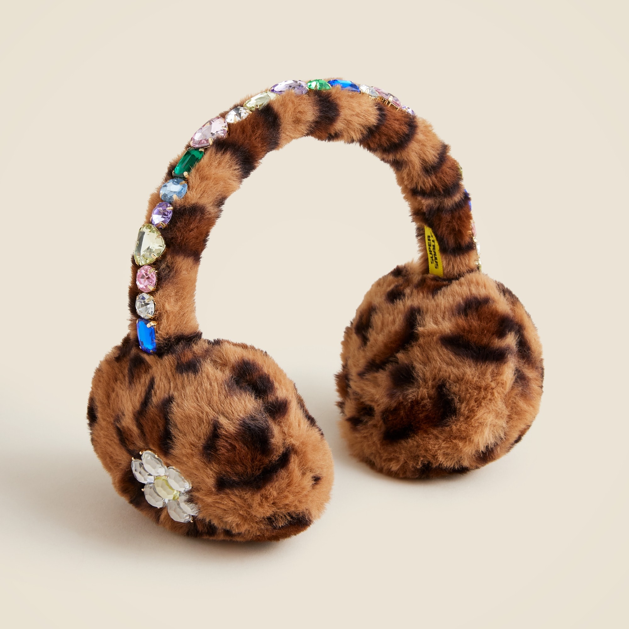 girls Super Smalls embellished leopard ear muffs