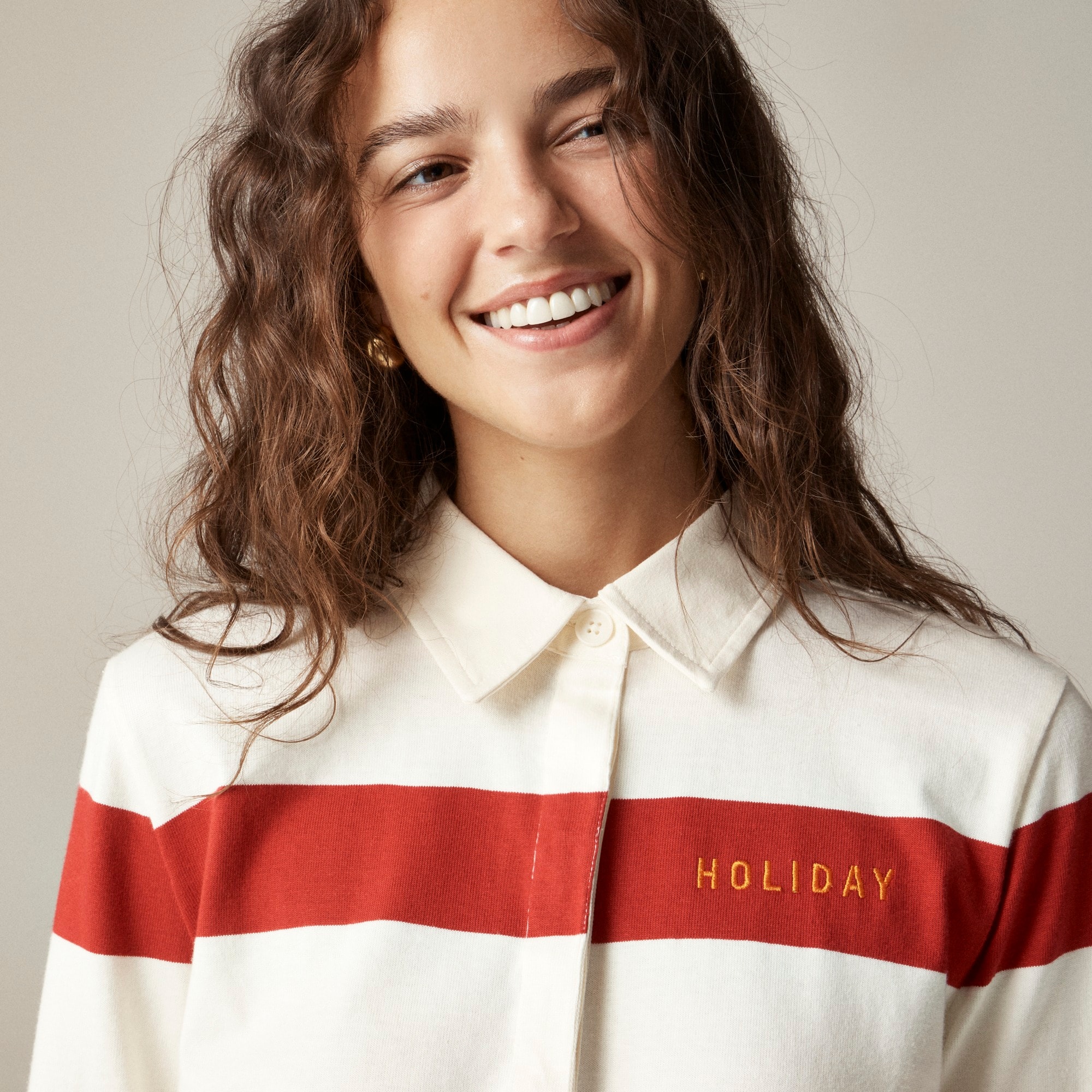 womens Limited-edition Holiday X J.Crew relaxed rugby shirt in heavy jersey