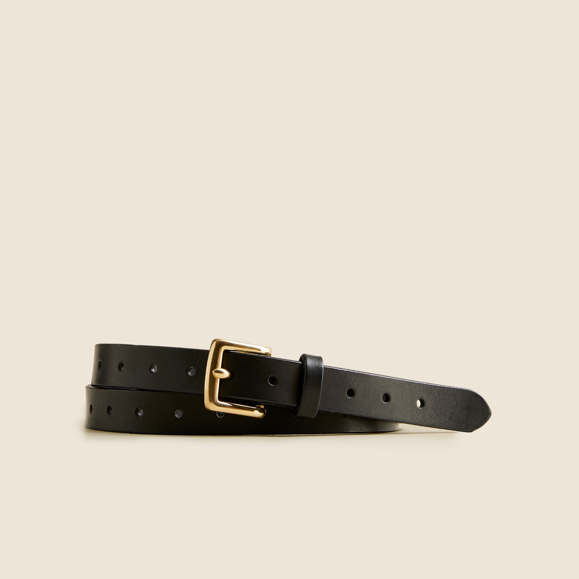 womens Perforated Italian leather belt