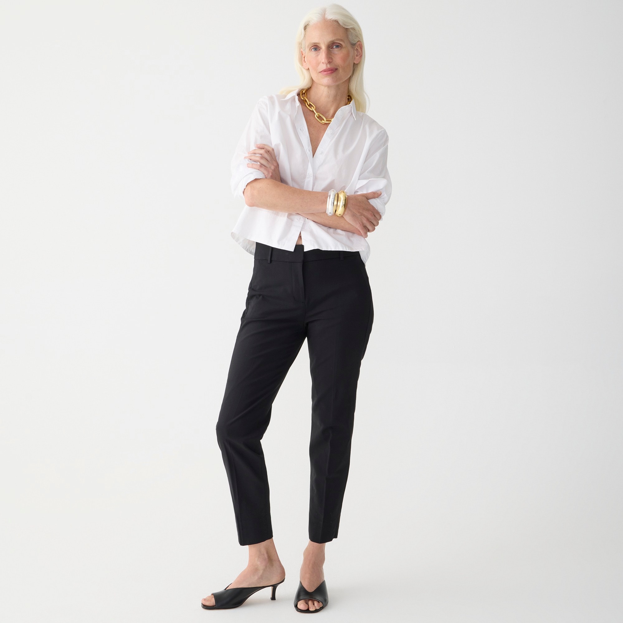 womens Tall Cameron slim crop pant in Italian stretch wool blend