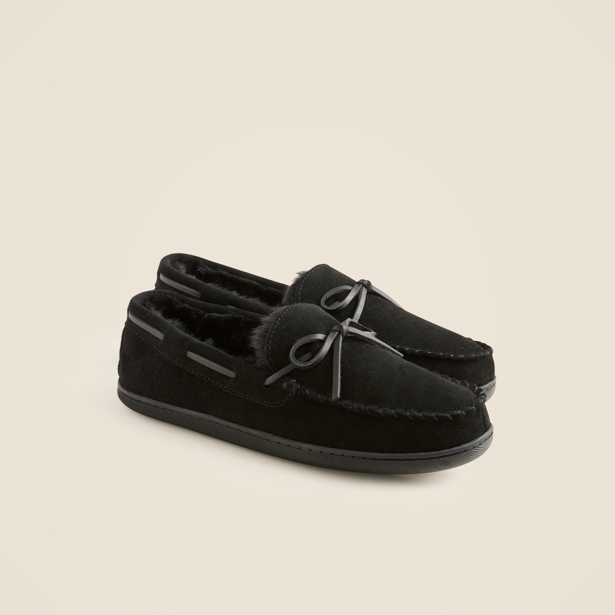 mens Sherpa-lined suede slippers