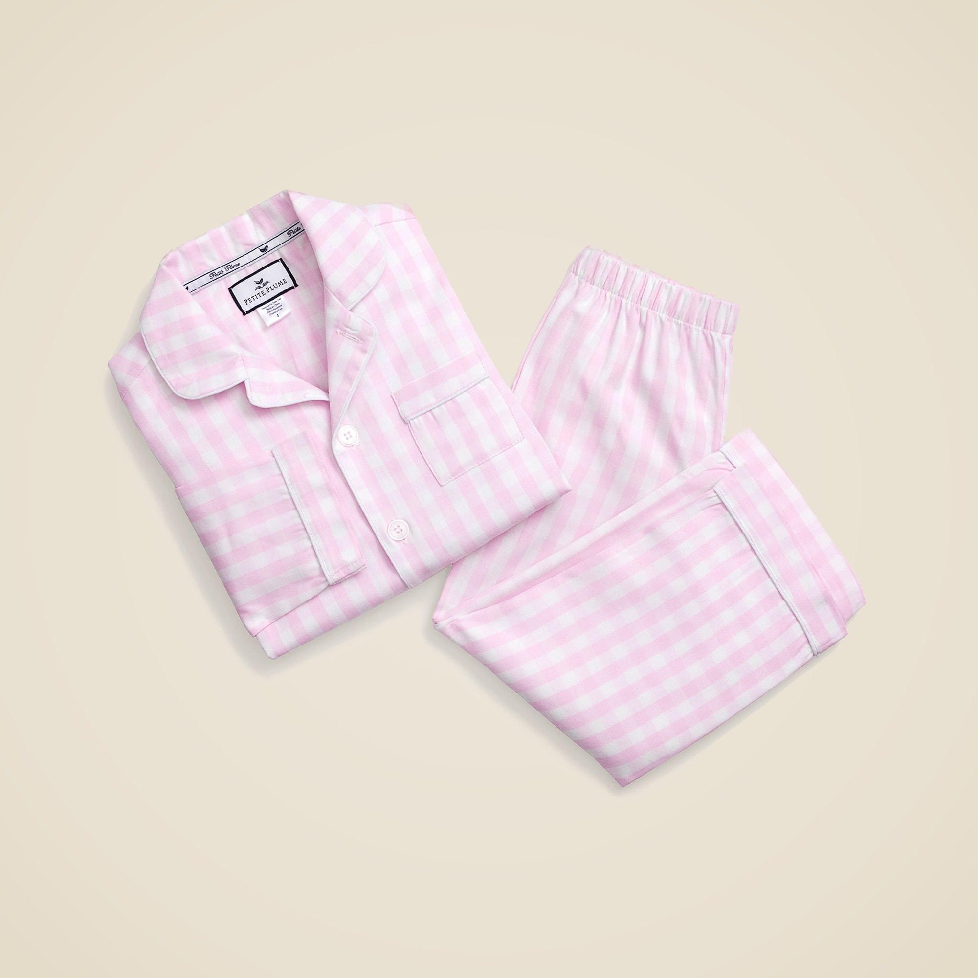 girls Petite Plume™ pajama set in gingham