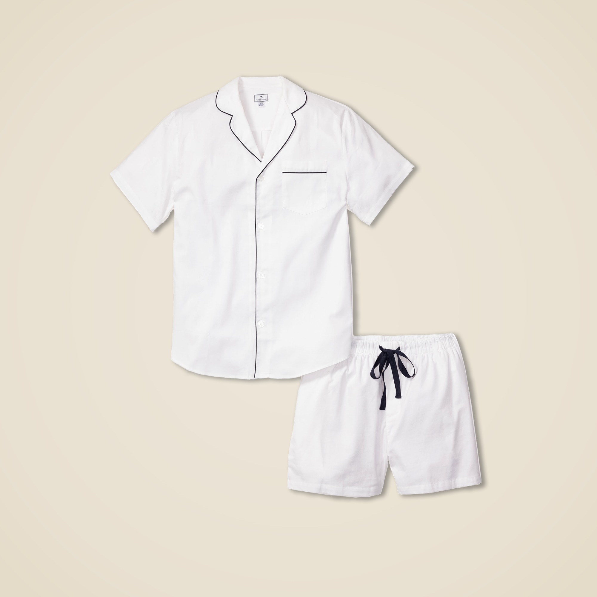 mens Petite Plume™ men's short set with piping