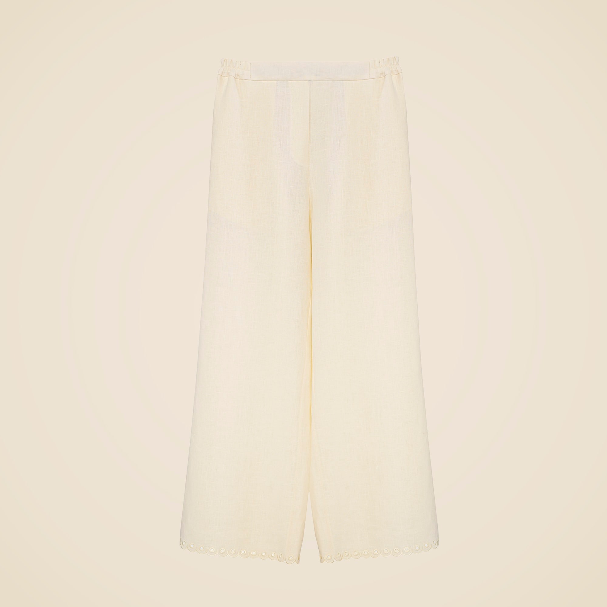 womens SLEEPER Sofia linen embroidered pant