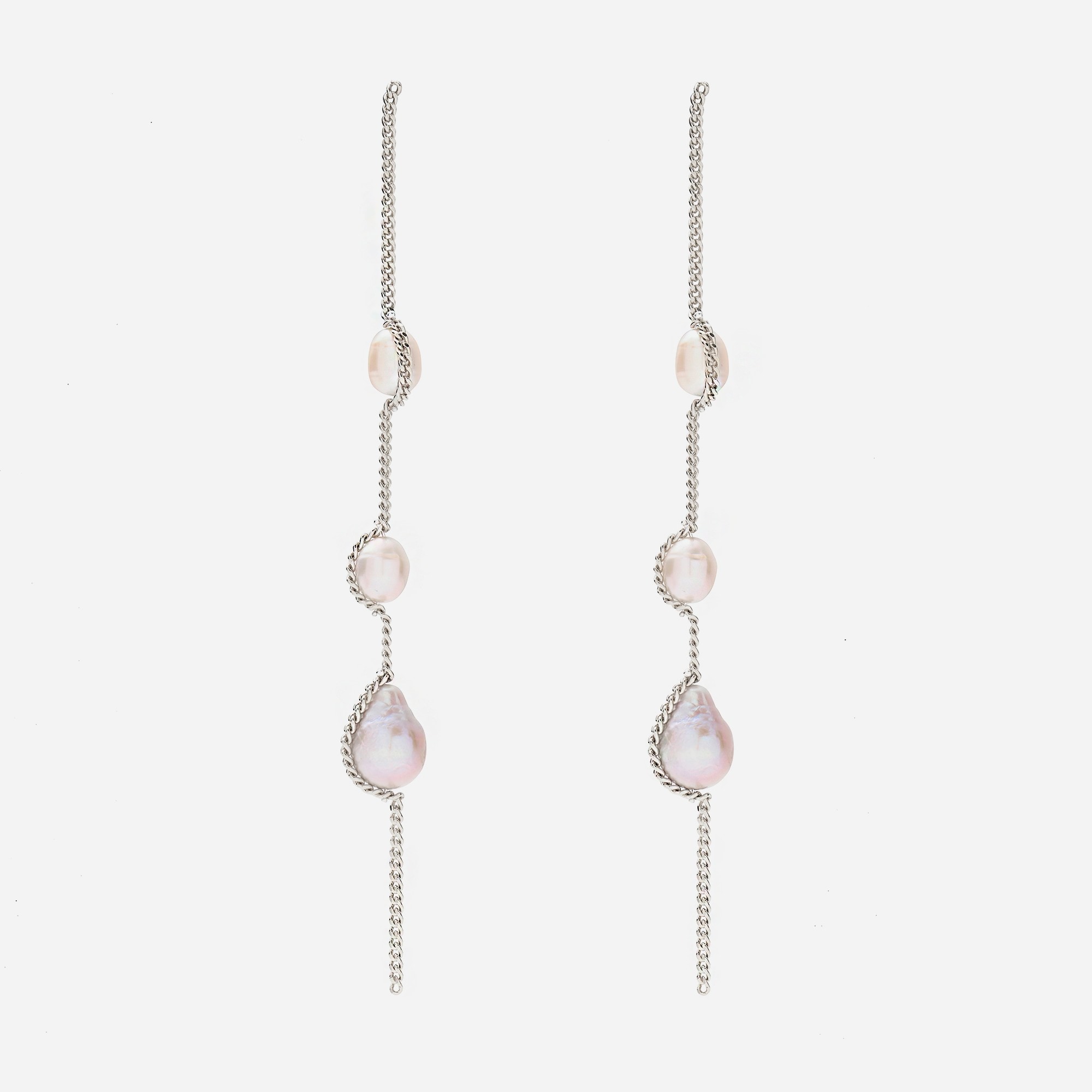 womens Lady Grey threaded pearl earrings